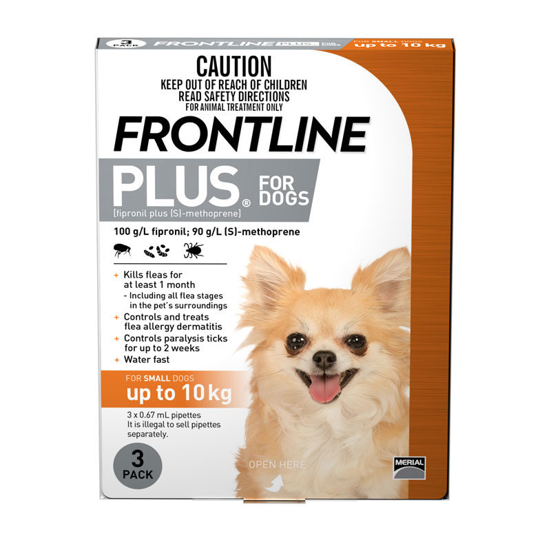 Frontline Plus Orange Spot-On for Small Dogs - 3 Pack