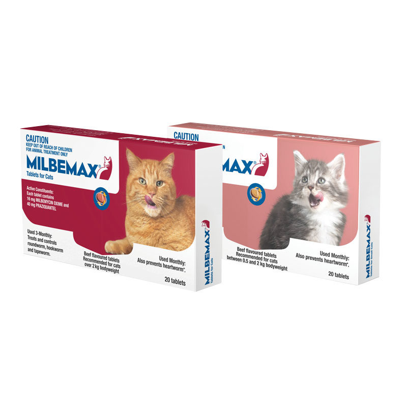 Milbemax Allwormer Tablets for Cats (2-8kg) - 20 Pack 1