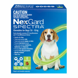 NexGard Spectra Green Chews for Medium Dogs (7.6-15kg) - 6 Pack