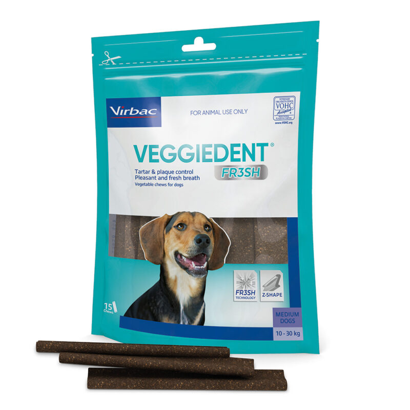 VeggieDent FR3SH Dental Chews for Medium Dogs - 15 Pack 1